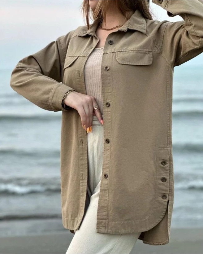 مانتو بغل دکمه ای چهارفصل