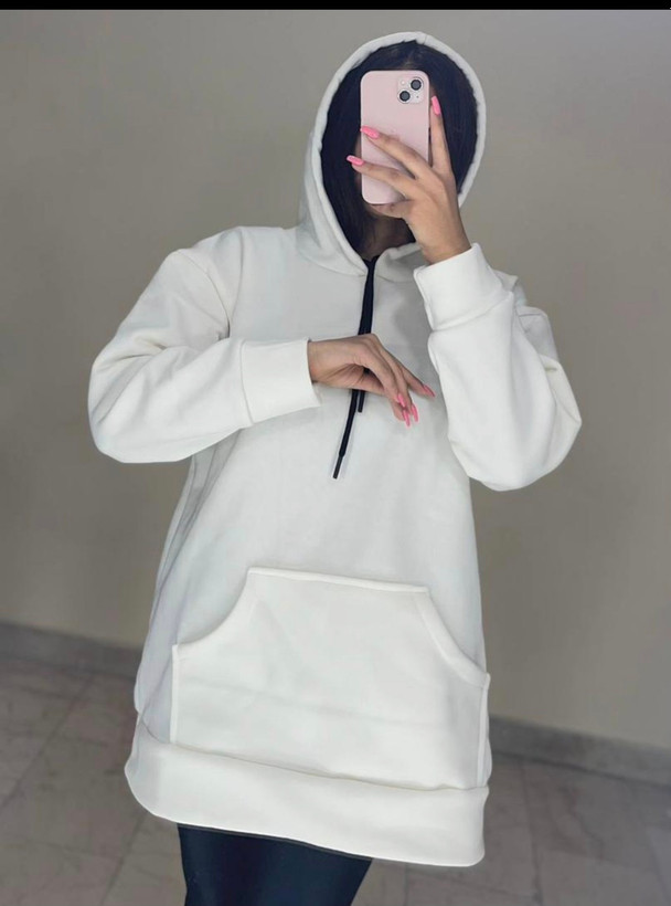 هودی کلاه دار سفید