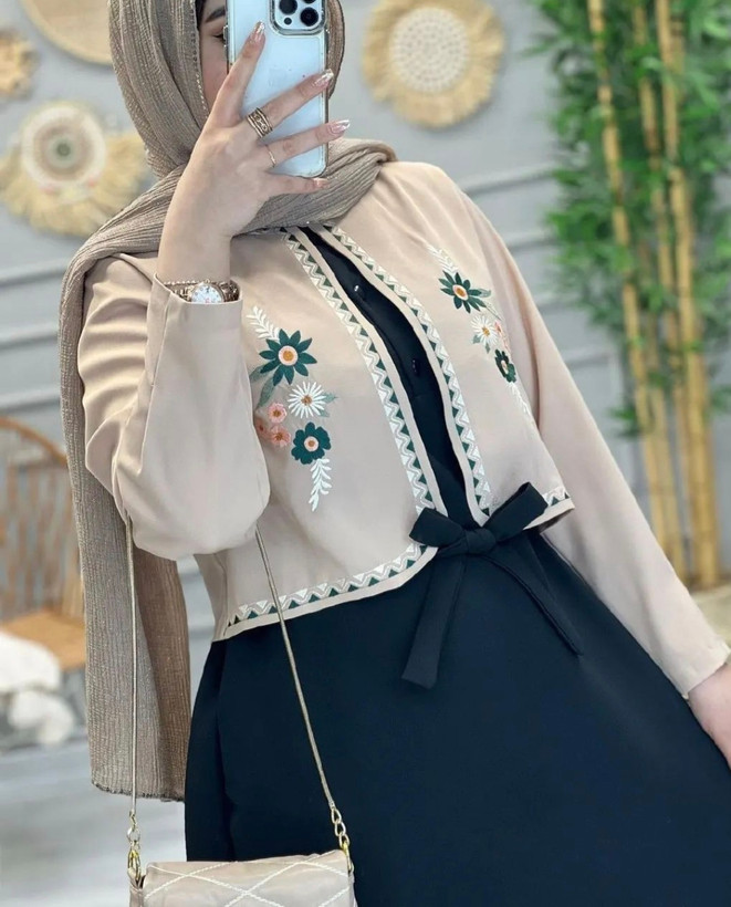 کت و سارافون گلدوزی شده جنس کرپ مازراتی درجه یک