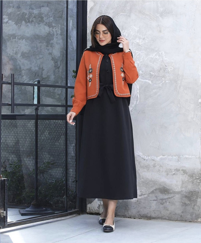 کت مجلسی گلدوزی شده کرپ مازراتی