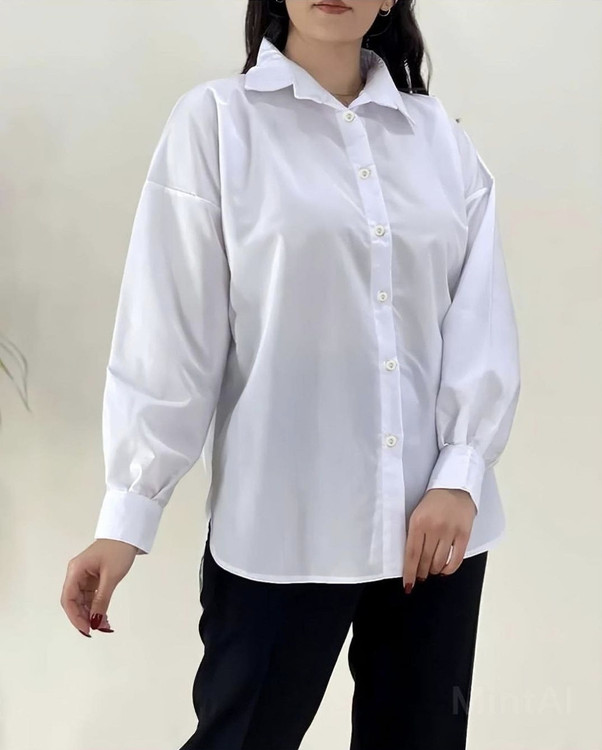 شومیز آستین بلند سفید