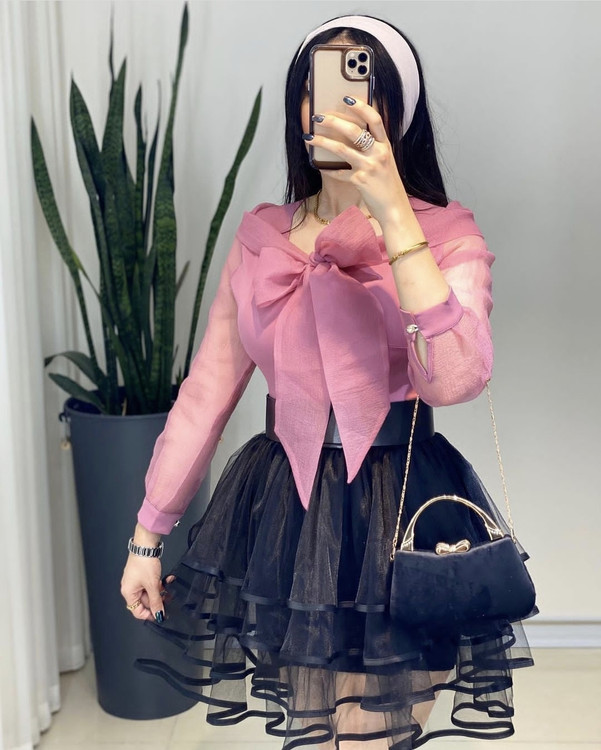 خرید دامن زنانه مدل توری آستر دار