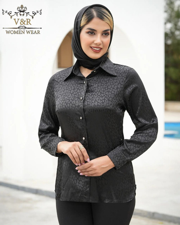 شومیز محرمی پلنگی مشکی