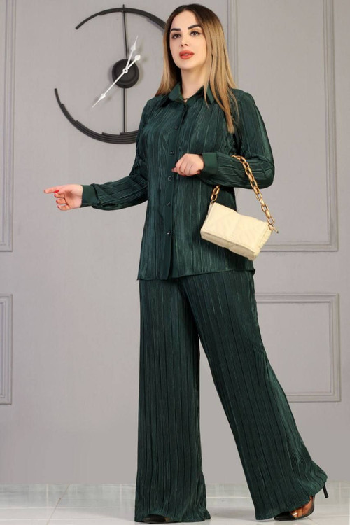 ست پلیسه زنانه جنس ساتن پلیسه ای