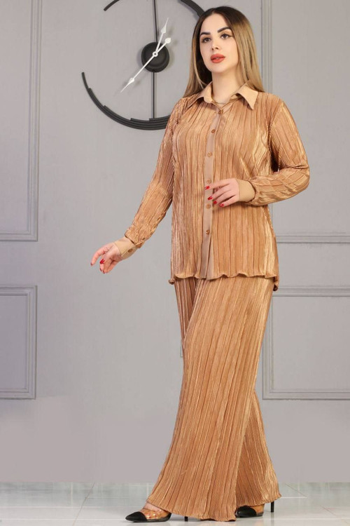 شومیزشلوارپلیسه ساتن