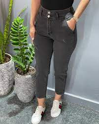 شلوار مام فیت زنانه زغال سنگی