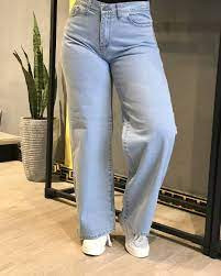 شلوار نیم بگ لی زنانه آبی