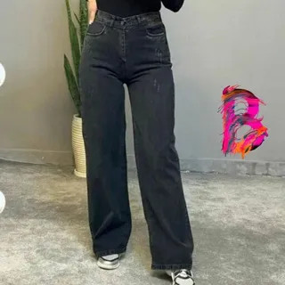 شلوار نیم بگ لی زنانه مشکی