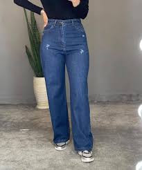 شلوار نیم بگ لی زنانه سورمه ای