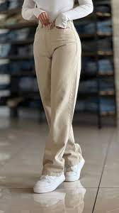 شلوار نیم بگ لی زنانه کرم