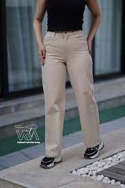 شلوار نیم بگ لی زنانه استخوانی