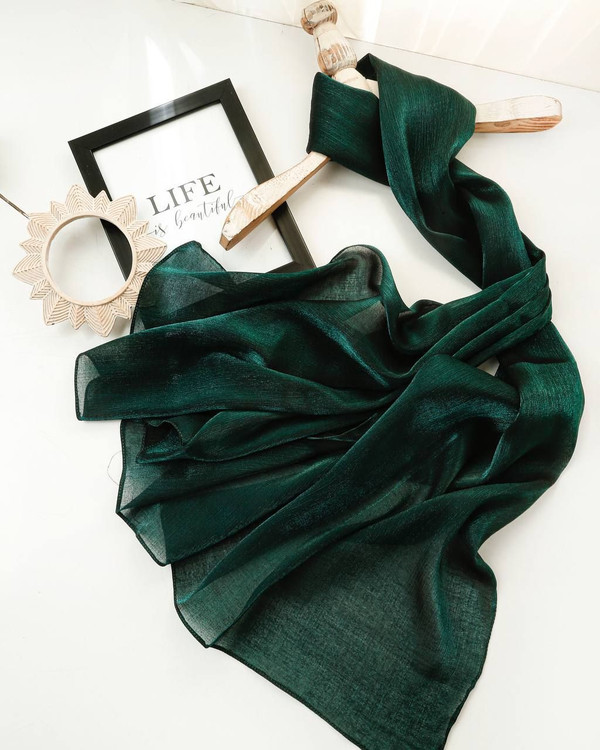 شال لمه دار سورمه ای و نقره ای