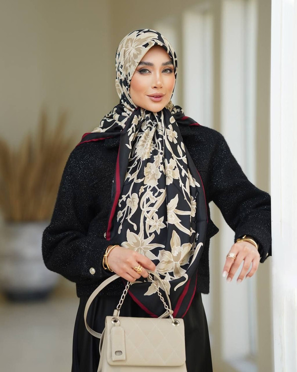 روسری ساتن ابریشم باسلام