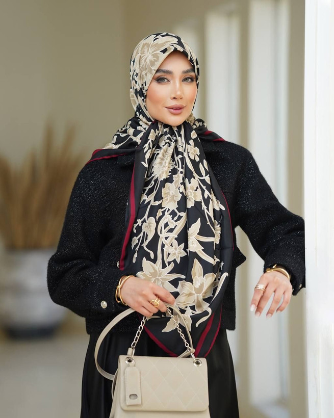 روسری ساتن ابریشم باسلام