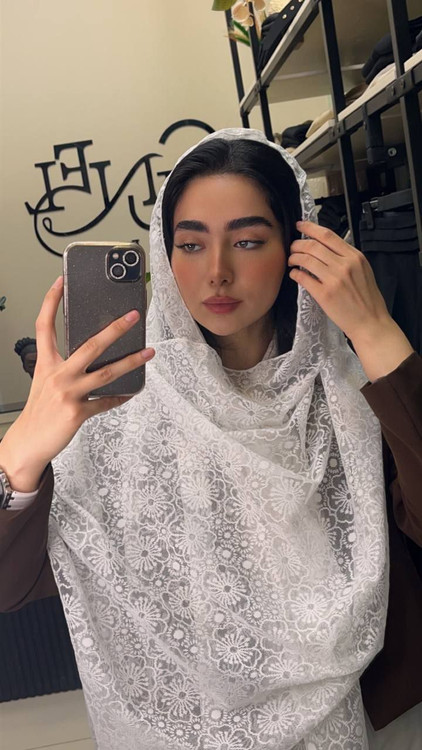 شال توری سفید