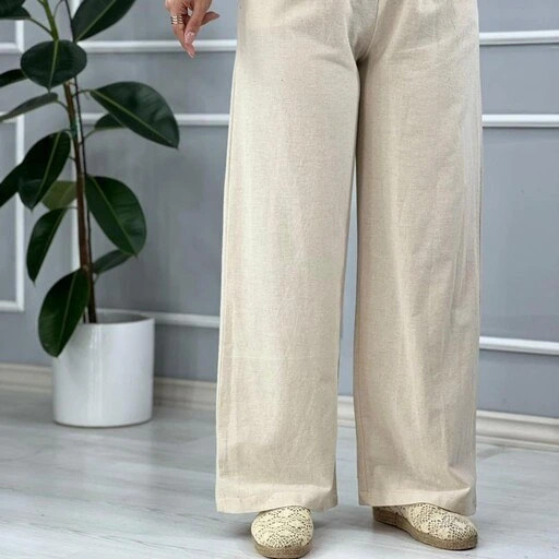 قیمت شلوار بگ لینن کرم