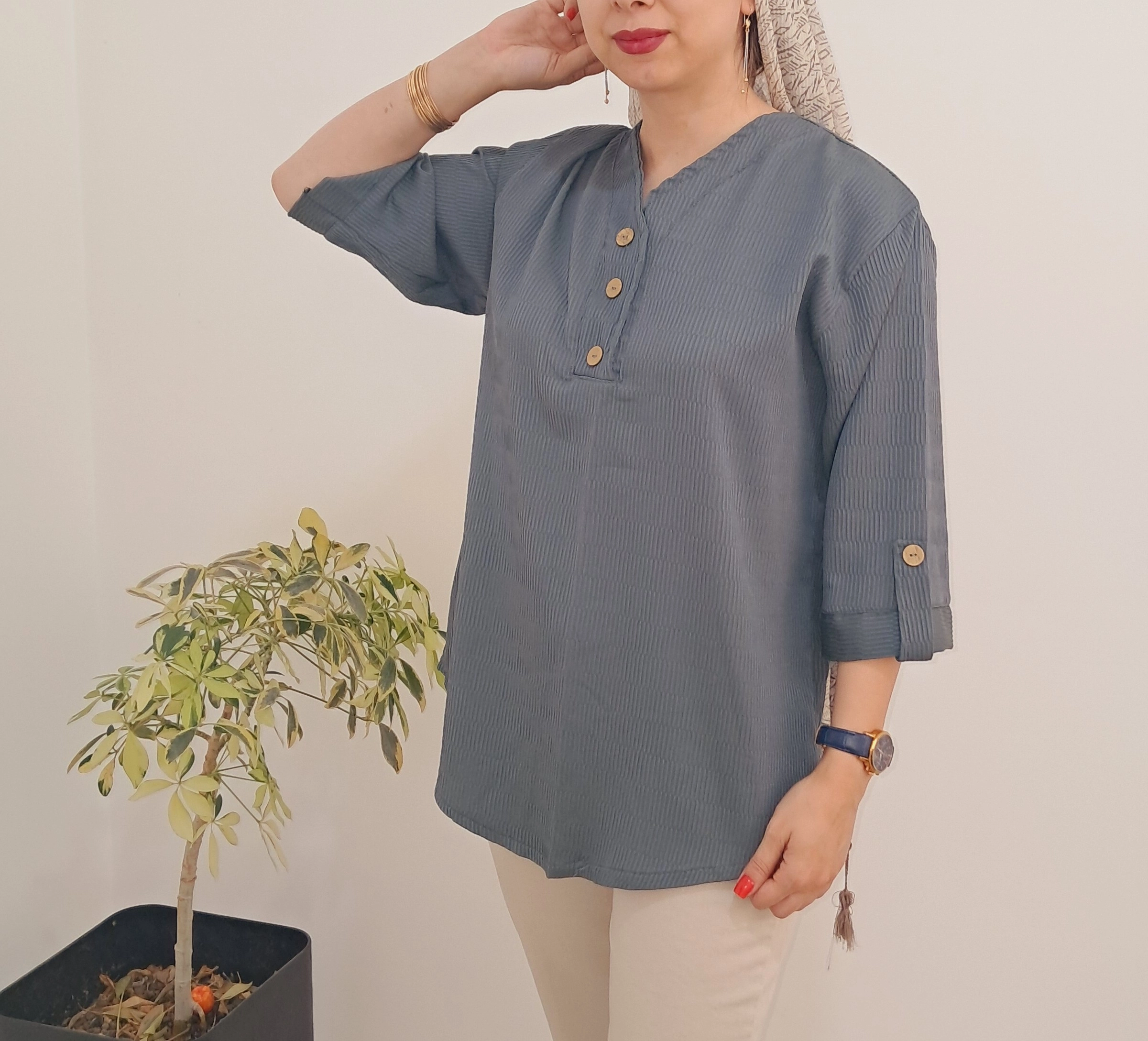 تونیک مانتویی جلو بسته جدید 1402