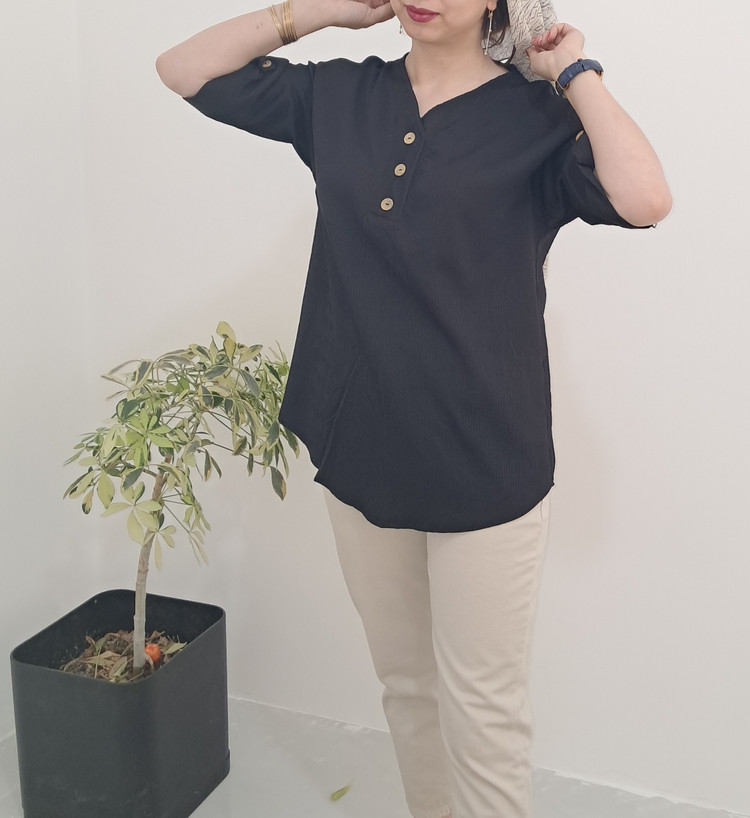 مانتو جلو بسته مشکی