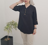 مانتو جلوبسته استین سه ربع