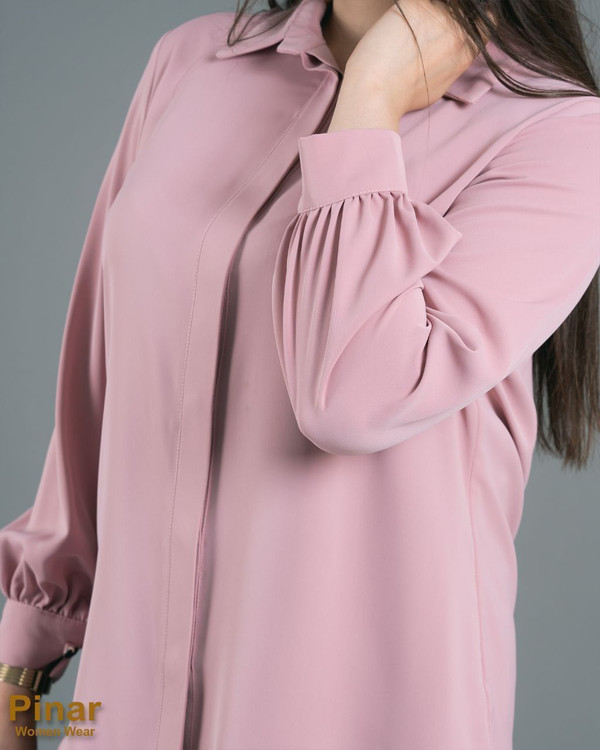 شومیز سورمه ای با ساتن وارداتی