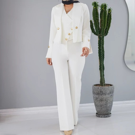 کت و شلوار سدری همراه با جلیقه