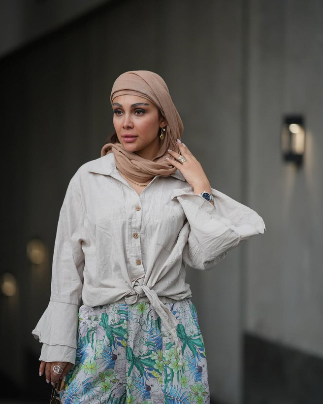 ست مانتو جلو گره ای با شلوار گره ای