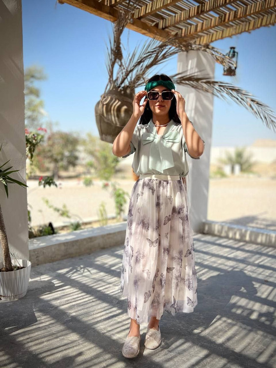 دامن حریر پلیسه جنس وارداتی