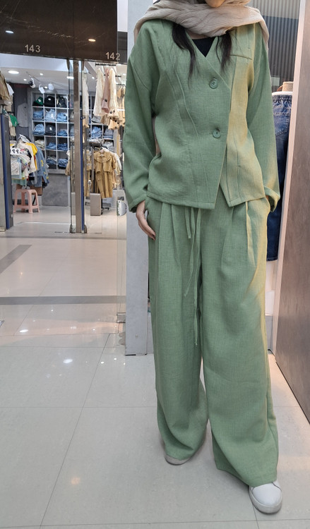 کت کراپ با شلوار بگ