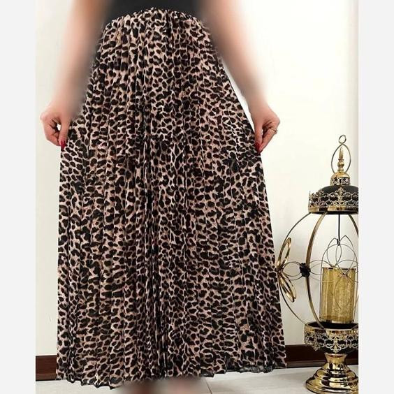 دامن کرپ پلیسه پلنگی