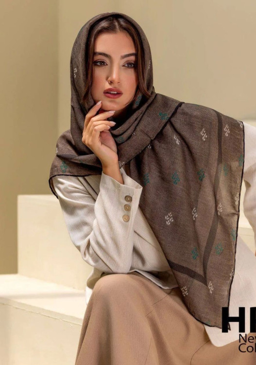 روسری زنانه مدل حریر نخ دستدوز قواره 120