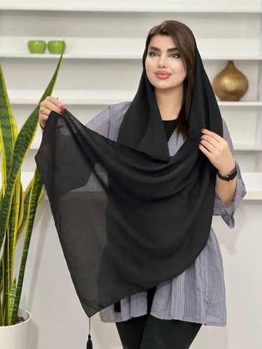 شال مشکی تک رنگ