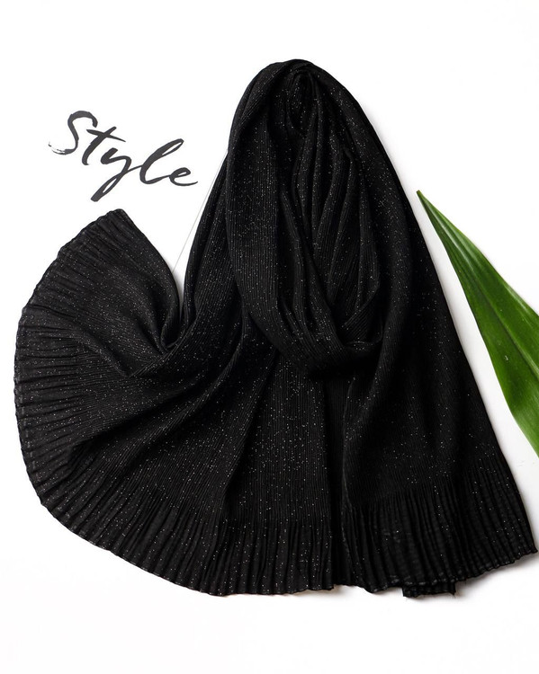 شال پلیسه مرواریدی طرح دامن براق