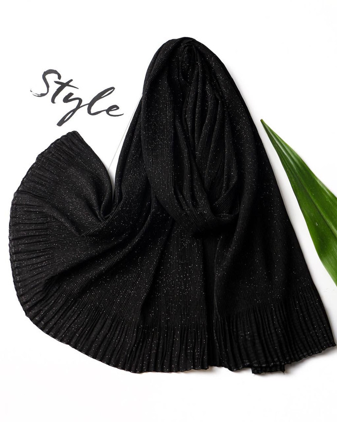 شال پلیسه مرواریدی طرح دامن براق