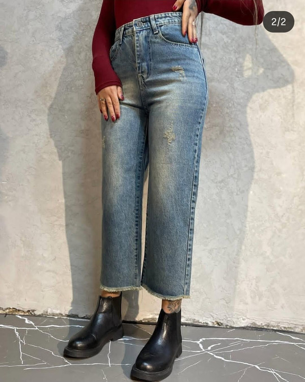 شلوار جین زنانه مدل واید لگ کد 5015 - اویناز