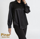 شومیز ساتن براق طرحدار