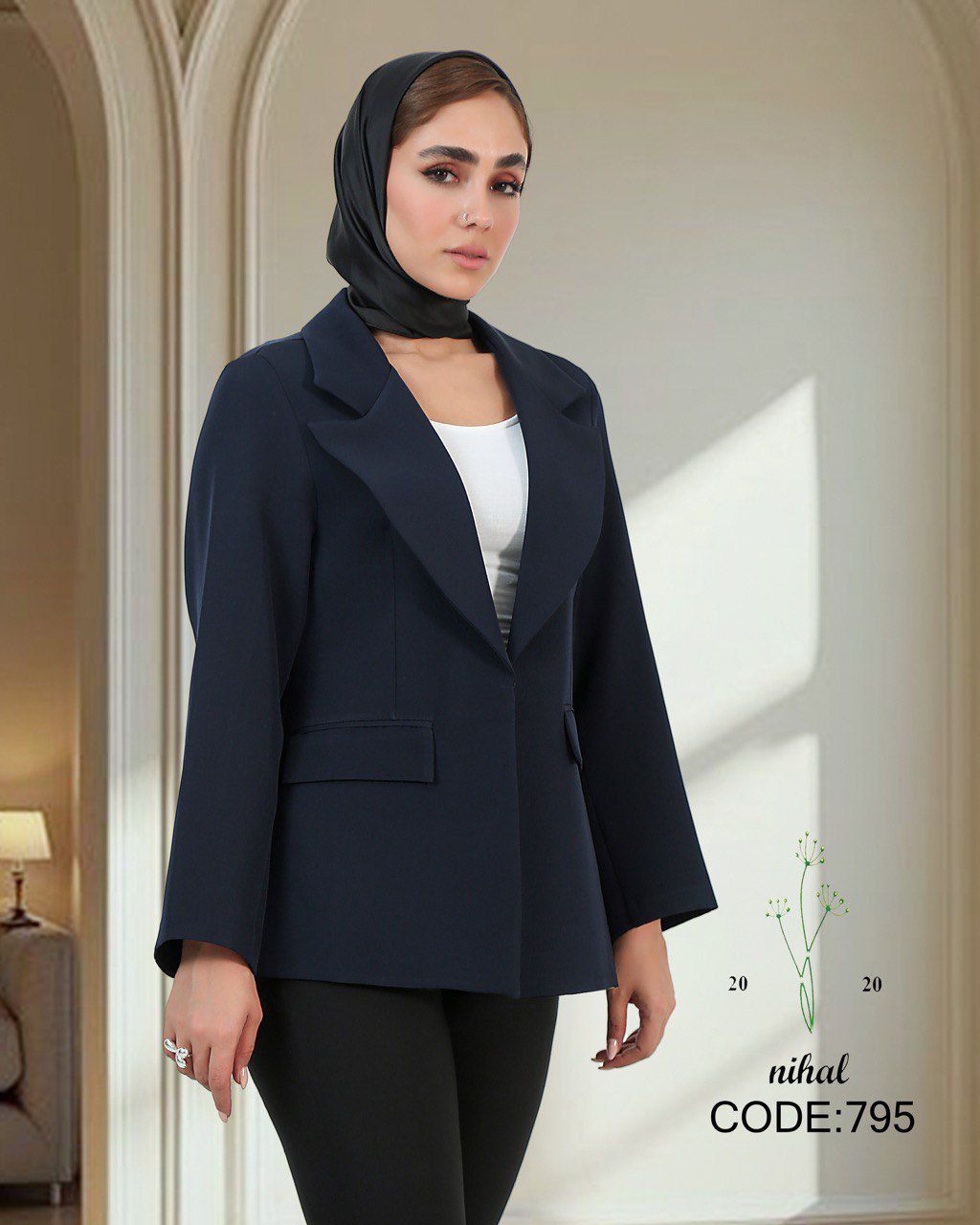 کت بدون دکمه سورمه ای