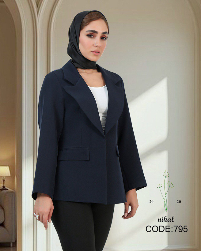 کت بدون دکمه سورمه ای