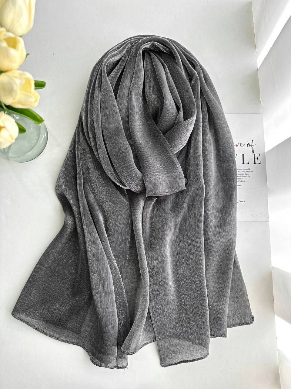 شال مجلسی لمه دار سبز