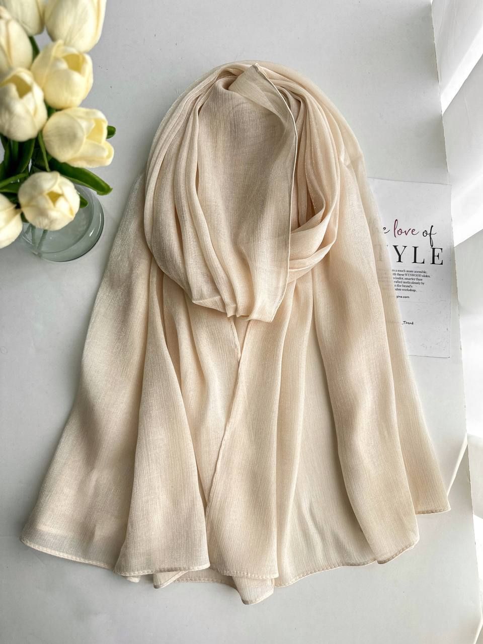 شال مجلسی لمه دار سبز