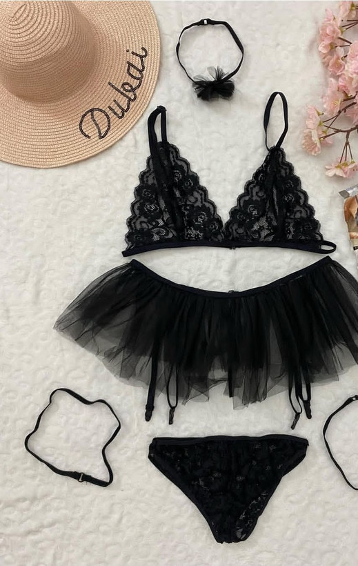 لباس خواب توری مشکی