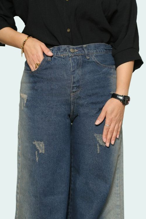 شلوار جین فول بگ بغل سایه