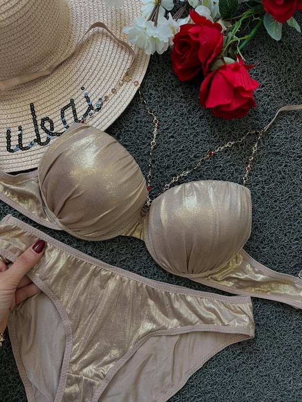 ست شورت و سوتین زنانه مدل هارنس دار کد B107