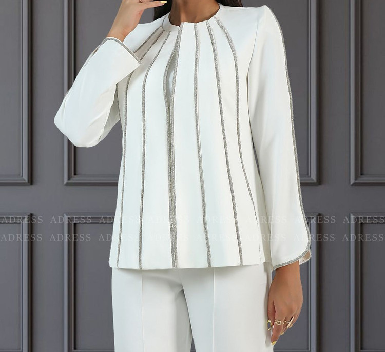 کت و شلوار زنانه سفید عروس