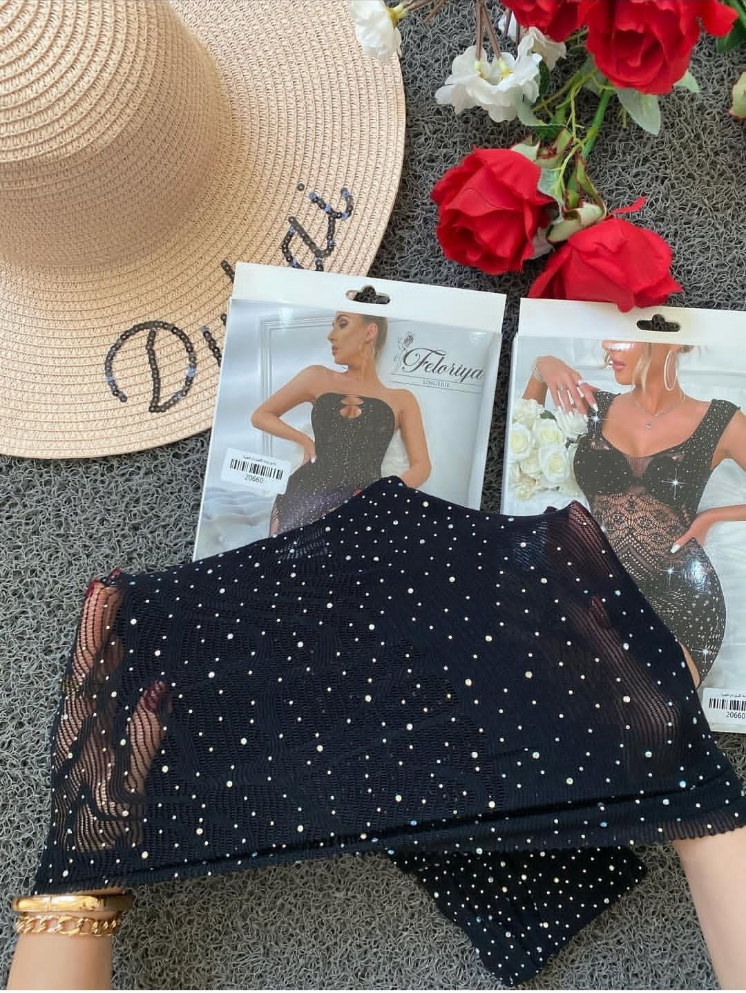 لباس خواب زنانه مدل نگین دار طرح زنبوری کد 81111