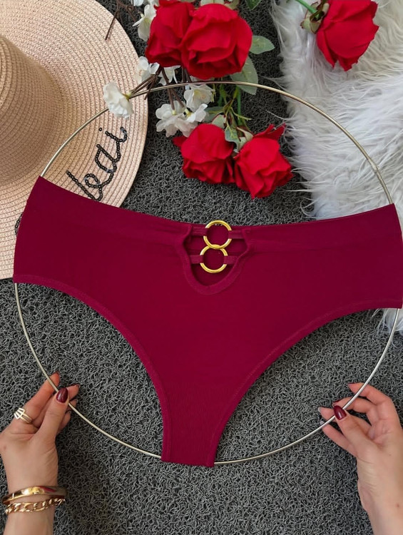 شورت زنانه فانتزی بکلس جلو حلقه دار پک 2 عددی