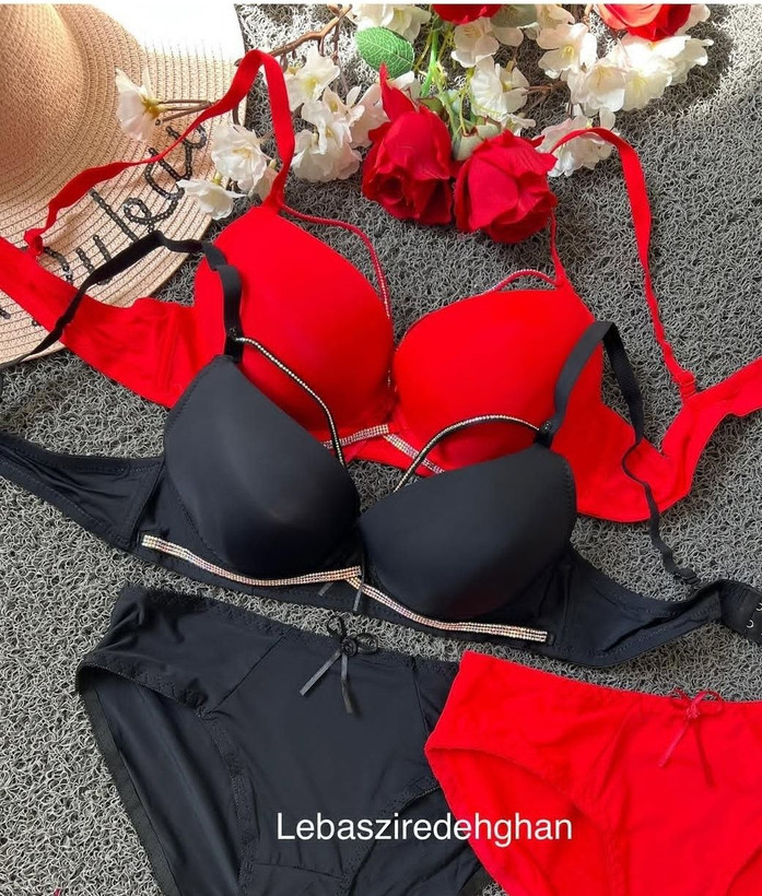 ست گل دوزی ست فنردارست سوتین شورت ست توری ...