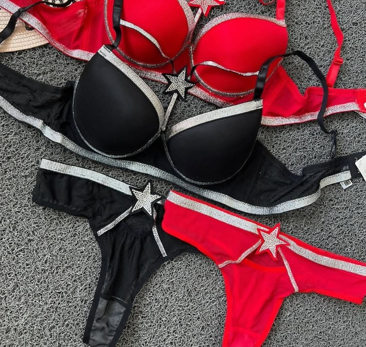 ست شورت و سوتین زنانه کارنا رز مدل هارنس ستاره ای فنردار ...