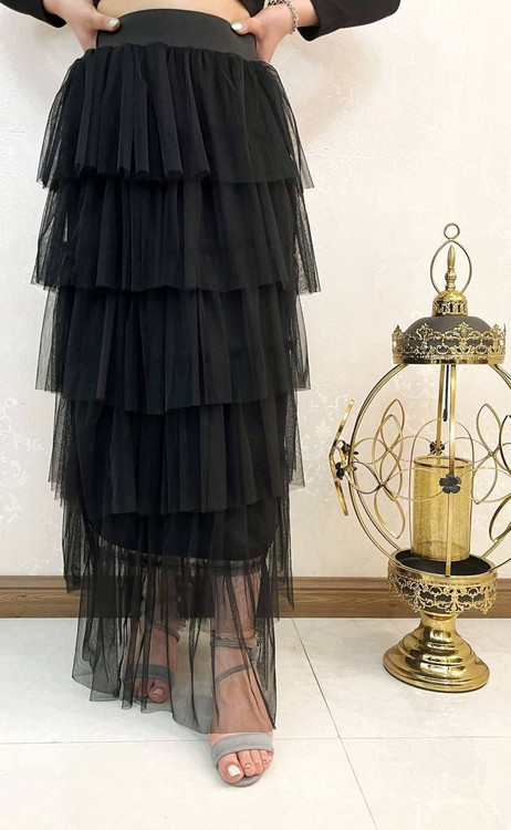 دامن دخترانه طبقه ای تورکشی