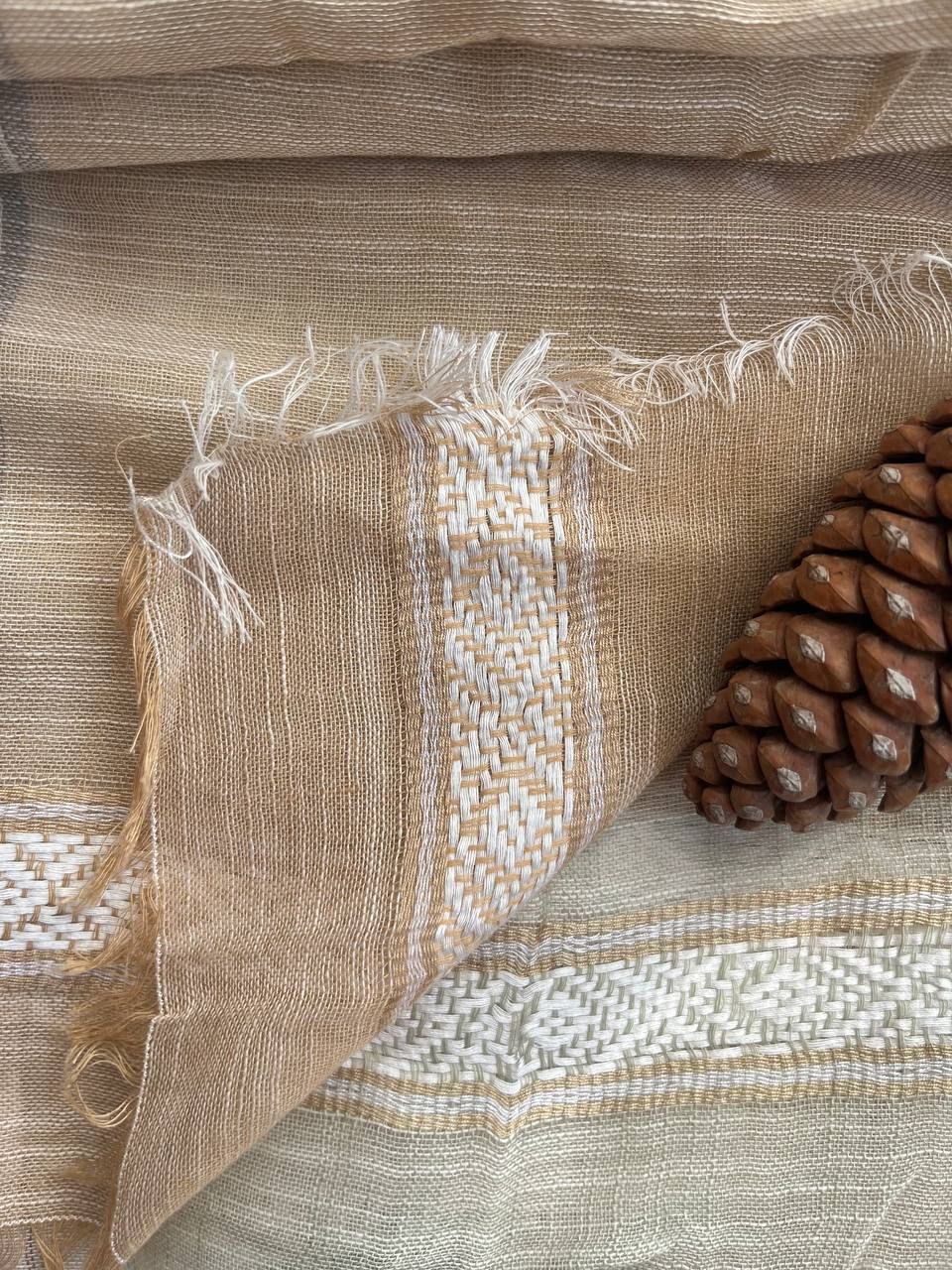 شال دور ریش پاییزه حاشیه پیرسینگ وارداتی - طوسی