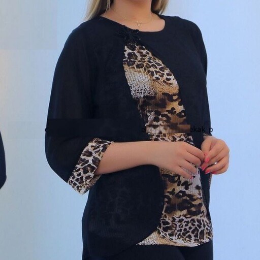 بلوز زنانه با رویه ی حریر مشکی